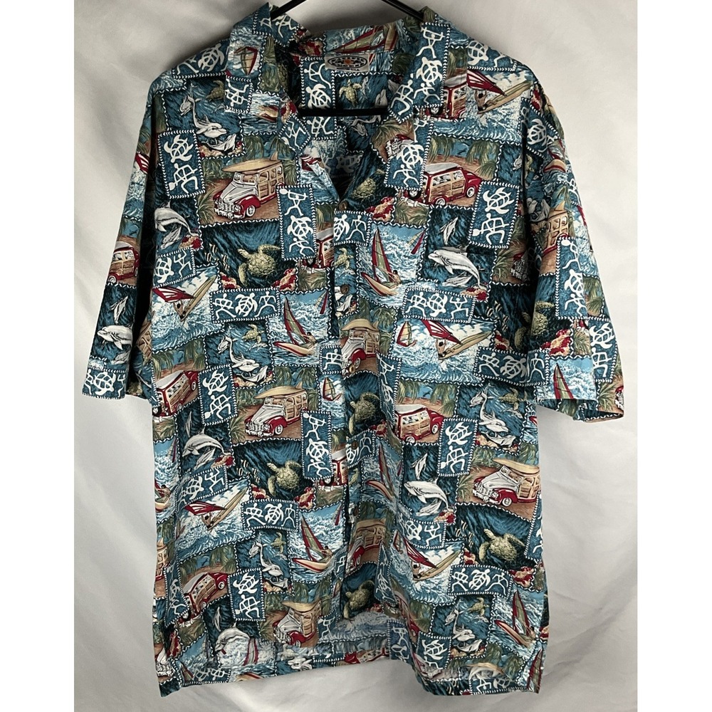 Vintage Pacific Legend Men's 2XL Hawiian Button Up Shirt Made In Hawaii